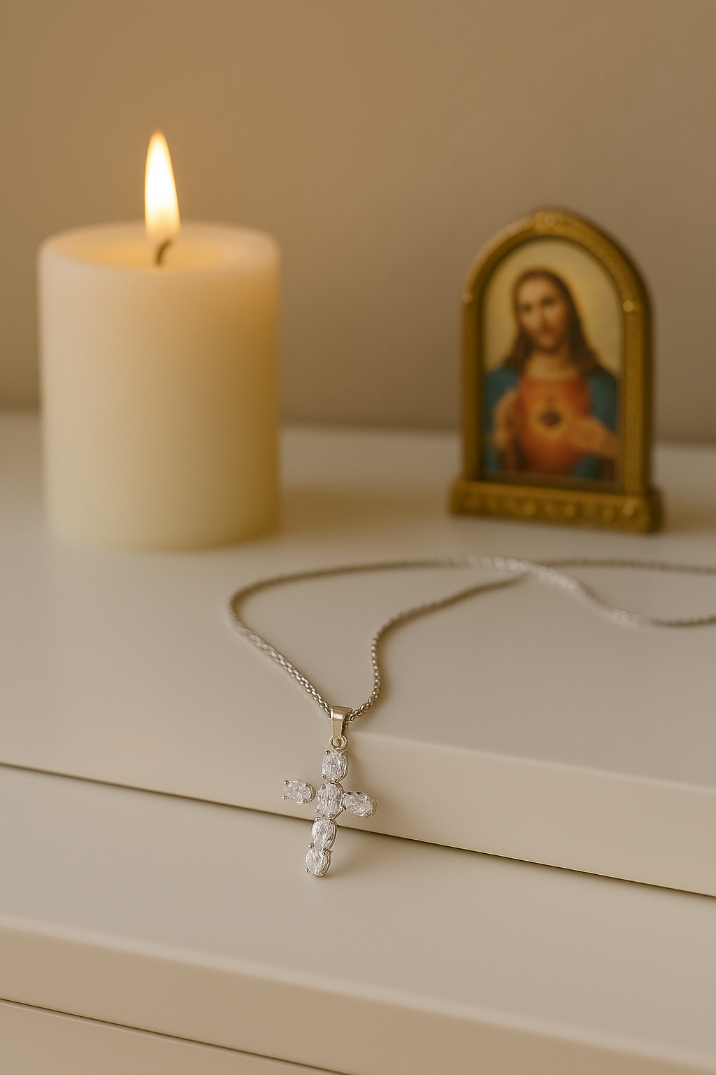 Collier Croix Femme Argent Bijoux Chrétiens Cadeau pour Baptême Joyaux De Grâce