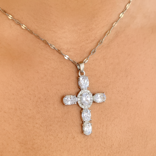 Collier Croix Femme Argent Bijoux Chrétiens Cadeau pour Baptême Joyaux De Grâce