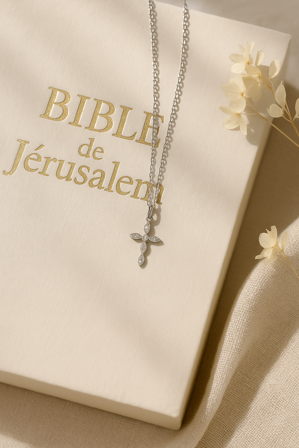 Collier Croix Femme Argent Bijoux Chrétiens Cadeau pour Baptême éclat du ciel argent