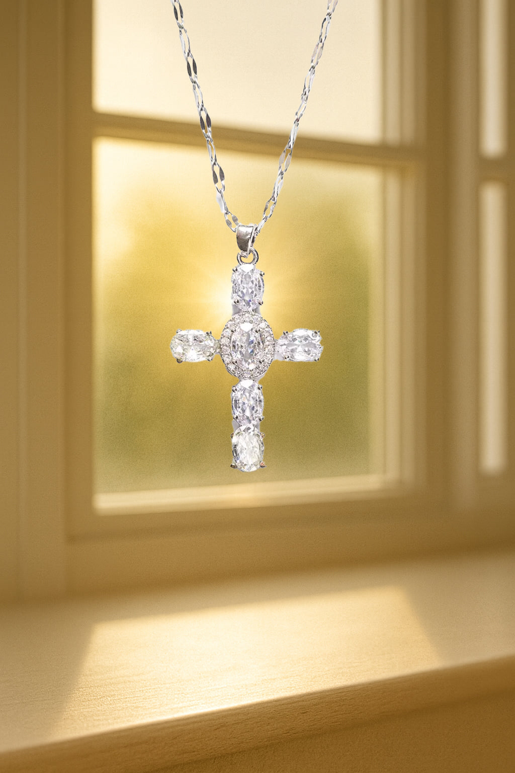 Collier Croix Femme Argent Bijoux Chrétiens Cadeau pour Baptême Joyaux De Grâce
