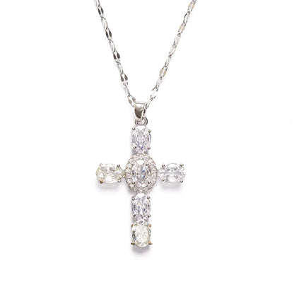 Collier Croix Femme Argent Bijoux Chrétiens Cadeau pour Baptême Joyaux De Grâce