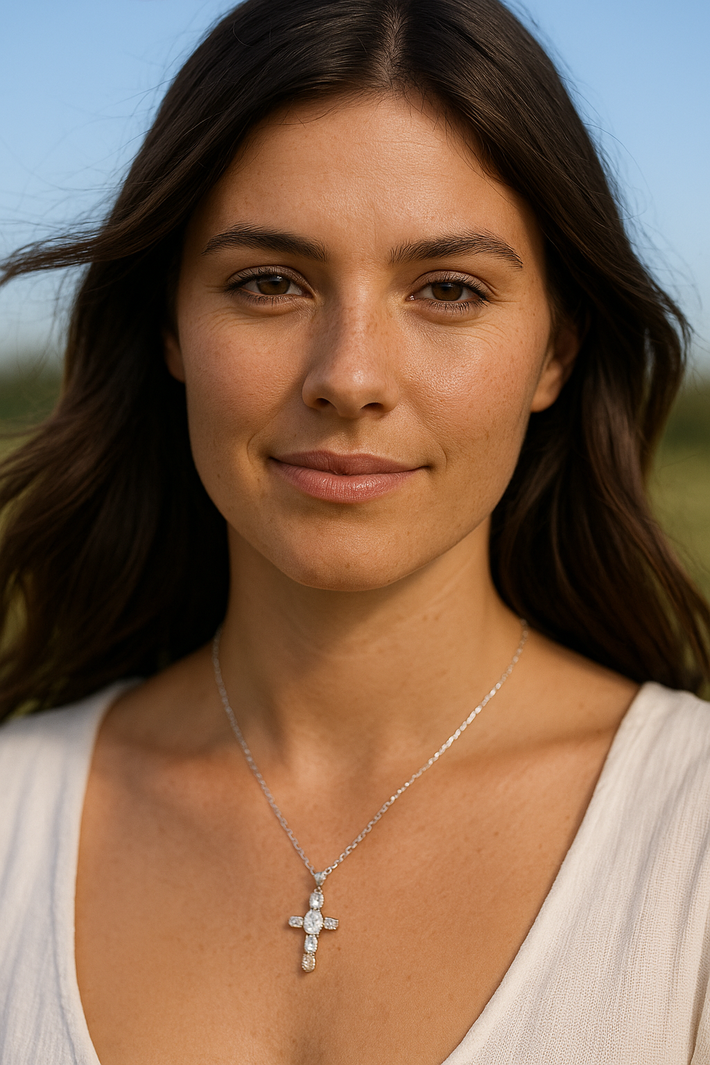 Collier Croix Femme Argent Bijoux Chrétiens Cadeau pour Baptême Joyaux De Grâce